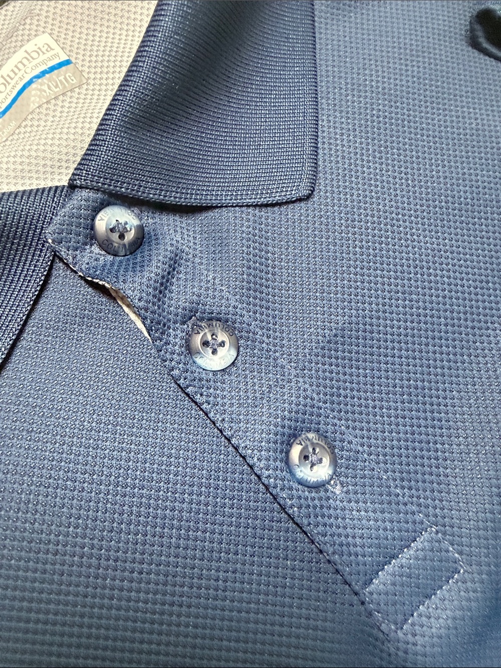 Columbia OmmiWick Men's Navy Blue Polo Shirt Size XL - Picture 3 of 8